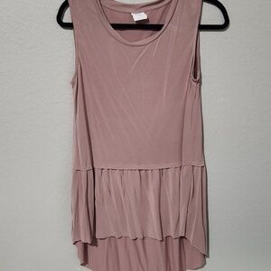 Anthropologie Mote Sleeveless Rose High-Low Tank Top Medium Baby Doll Cotattage